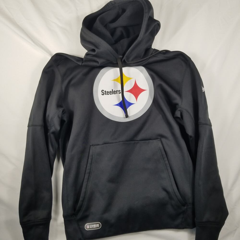 NFL Team Apparel New Era Pittsburgh Steelers Hoodie Sweatshirt Mens Medium Black